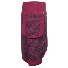 Vishes - Damen Wickelrock Rock zum Wickeln mit Druckknöpfen Spitze Blumen dunkelrot 42-50