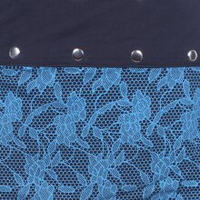 Vishes - Damen Wickelrock Rock zum Wickeln mit Druckknöpfen Spitze Blumen schwarz-türkis 36-46