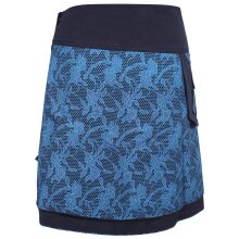 Vishes - Damen Wickelrock Rock zum Wickeln mit Druckknöpfen Spitze Blumen schwarz-türkis 42-50