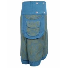 Vishes - Damen Wickelrock Rock zum Wickeln mit Druckknöpfen Spitze Blumen türkis 42-50