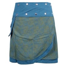 Vishes - Damen Wickelrock Rock zum Wickeln mit Druckknöpfen Spitze Blumen türkis 42-50