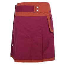 Vishes - Wickelrock Rock zum Wickeln Kurz Druckknöpfe Sonne Blume Bestickt dunkelrot 42-50