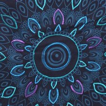 Vishes - Wickelrock Rock zum Wickeln Kurz Druckknöpfe Sonne Blume Bestickt schwarz-türkis 42-50