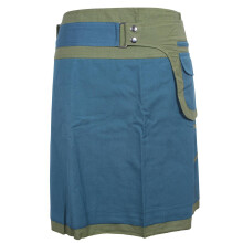 Vishes - Wickelrock Rock zum Wickeln Kurz Druckknöpfe Sonne Blume Bestickt türkis-grün 38-44