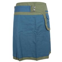 Vishes - Wickelrock Rock zum Wickeln Kurz Druckknöpfe Sonne Blume Bestickt türkis-grün 42-50