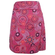 Vishes Kurzer Wickelrock Rock zum Wickeln Druckknöpfe Blumen Kreise Bestickt dunkelrot 36-46