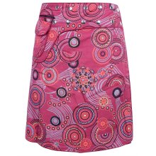 Vishes Kurzer Wickelrock Rock zum Wickeln Druckknöpfe Blumen Kreise Bestickt dunkelrot 40-50