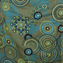 Vishes Kurzer Wickelrock Rock zum Wickeln Druckknöpfe Blumen Kreise Bestickt olivegrün 36-46