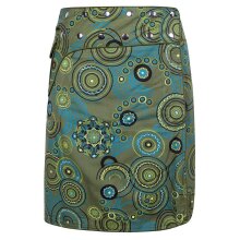 Vishes Kurzer Wickelrock Rock zum Wickeln Druckknöpfe Blumen Kreise Bestickt olivegrün 36-46