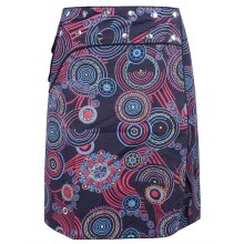 Vishes Kurzer Wickelrock Rock zum Wickeln Druckknöpfe Blumen Kreise Bestickt schwarz 40-50