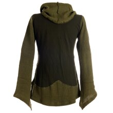 Vishes Damen Pullover aus Baumwolle mit Schalkragen olive 40
