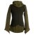 Vishes Damen Pullover aus Baumwolle mit Schalkragen olive 42