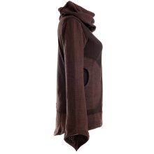 Vishes Damen Pullover aus Baumwolle mit Schalkragen braun 36