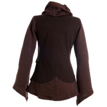Vishes Damen Pullover aus Baumwolle mit Schalkragen braun 48