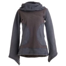 Vishes Damen Pullover aus Baumwolle mit Schalkragen grau 36