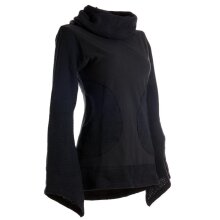 Vishes Damen Pullover aus Baumwolle mit Schalkragen schwarz 38