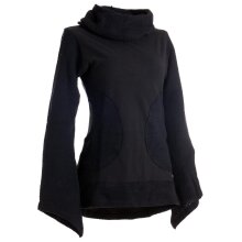 Vishes Damen Pullover aus Baumwolle mit Schalkragen schwarz 40