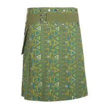 Damen Ethno Wickelrock Rock mit Druckknöpfen olive 42-50