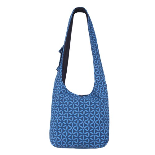 Vishes Unisex Umhängetasche Schultertasche - Tasche zum Umhängen für die Schulter Facetten Bumen türkis