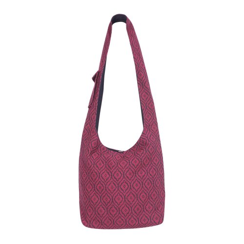 Vishes Unisex Umhängetasche Schultertasche - Tasche zum Umhängen für die Schulter 70er 80er Retro dunkelrot