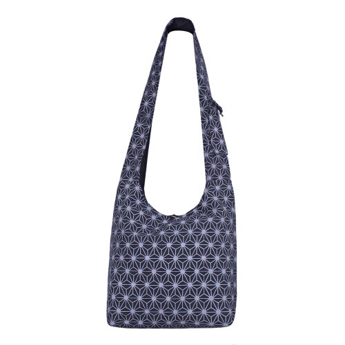 Vishes Unisex Umhängetasche Schultertasche - Tasche zum Umhängen für die Schulter Asanoha Druck schwarz