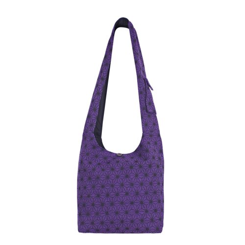 Vishes Unisex Umhängetasche Schultertasche - Tasche zum Umhängen für die Schulter Asanoha Druck lila