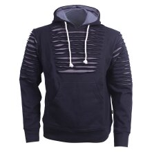 Vishes Hoodie Kapuzenpullover Cutout Risse Destroyed...