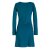 Vishes - Langarm Damen Einfarbig Biobaumwolle Jersey-Kleid Wasserfallkragen türkis 48