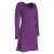 Vishes - Langarm Damen Einfarbig Biobaumwolle Jersey-Kleid Wasserfallkragen violett 44