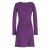 Vishes - Langarm Damen Einfarbig Biobaumwolle Jersey-Kleid Wasserfallkragen violett 48