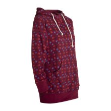 Vishes - Kuscheliges Damen Hoodie Baumwoll Kapuzenpullover Kapuzensweater mit Om Druck dunkelrot 40-42