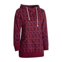 Vishes - Kuscheliges Damen Hoodie Baumwoll Kapuzenpullover Kapuzensweater mit Om Druck dunkelrot 44