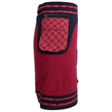 Vishes Damen Winterrock zum Wickeln aus Fleece mit Gürteltasche dunkelrot 42-50