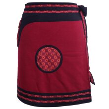 Vishes Damen Winterrock zum Wickeln aus Fleece mit Gürteltasche dunkelrot 42-50