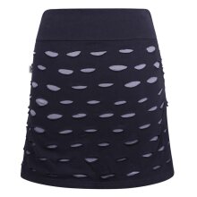 Vishes - Damen Goa Baumwollrock Rock Baumwolle Kurz Cutwork Streifen Taschen schwarz 42
