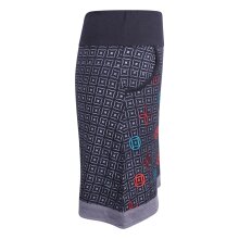 Vishes - Damen Baumwoll-Rock, 70er Jahre Retro Mosaik Blumen-Druck Taschen schwarz 34