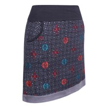 Vishes - Damen Baumwoll-Rock, 70er Jahre Retro Mosaik Blumen-Druck Taschen schwarz 34