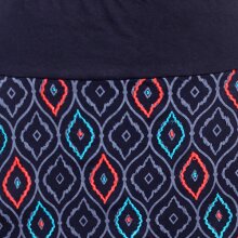 Vishes - Damen Baumwoll-Rock, 70er 80er Jahre Retro Muster bedruckt bestickt, Taschen  schwarz 34