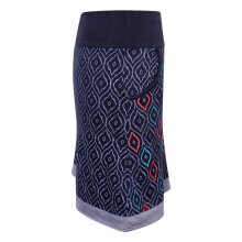 Vishes - Damen Baumwoll-Rock, 70er 80er Jahre Retro Muster bedruckt bestickt, Taschen  schwarz 38-40