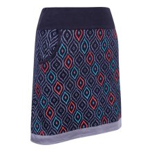 Vishes - Damen Baumwoll-Rock, 70er 80er Jahre Retro Muster bedruckt bestickt, Taschen  schwarz 42