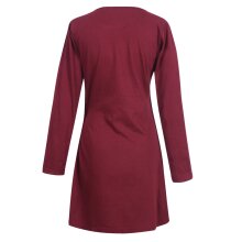 Vishes Damen Langarm Baumwollkleid Shirtkleid mit Buddha...