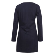 Vishes Damen Langarm Baumwollkleid Shirtkleid mit Buddha Druck schwarz 48