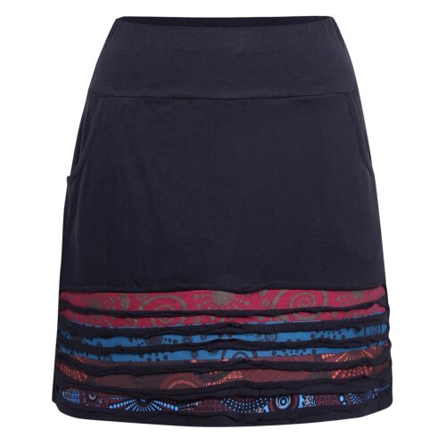 Vishes - Kurzer Damen Sommerrock Gestreift zum Überziehen schwarz 42