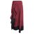 Vishes - Langer Damen Rock Lang Längenverstellbar zum Hochschieben Raffen dunkelrot 42