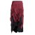 Vishes - Langer Damen Rock Lang Längenverstellbar zum Hochschieben Raffen dunkelrot 42