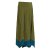 Vishes - Langer Damen Rock Lang Längenverstellbar zum Hochschieben Raffen olive 40