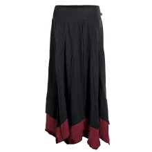 Vishes - Langer Damen Rock Lang Längenverstellbar zum Hochschieben Raffen schwarz 36