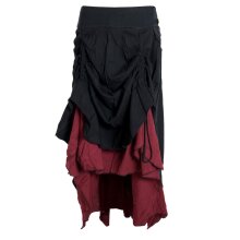 Vishes - Langer Damen Rock Lang Längenverstellbar zum Hochschieben Raffen schwarz 44