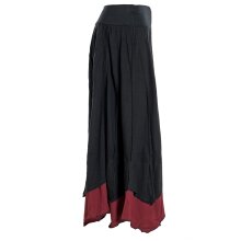 Vishes - Langer Damen Rock Lang Längenverstellbar zum Hochschieben Raffen schwarz 46