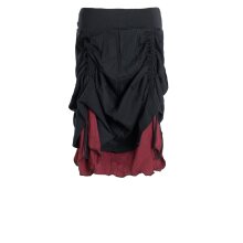 Vishes - Langer Damen Rock Lang Längenverstellbar zum Hochschieben Raffen schwarz 48